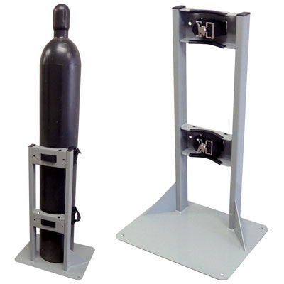 Floor Mount Single Gas Cylinder Stand, steel - Gas Cylinder Storage