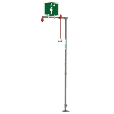 Floor Mount Drench Shower - Stainless Steel Pipe, 20 gal capacity - Emergency Showers & Eyewash