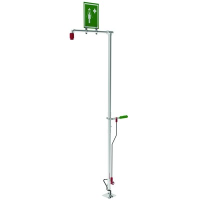 Floor Mount Self-Draining Drench Shower - Stainless Steel Pipe - Emergency Showers & Eyewash
