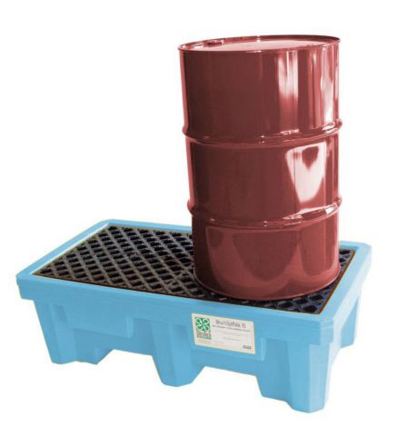 2-Drum Fluorinated Pallet, Blue, Higher Sump - Spill Containment Pallets
