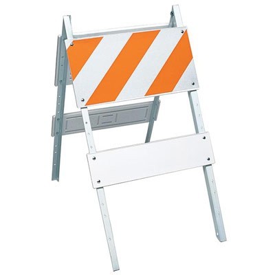 Type I Folding Barricade, 14 Gauge Galvanized Leg, 12" Top Panels, plastic - Traffic Safety Supplies