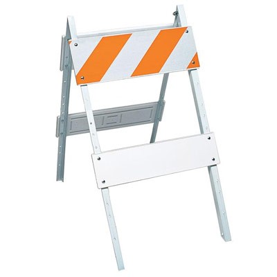 Type I Folding Barricade, 14 Gauge Galvanized Leg, 8" Top Panels, plastic - Traffic Safety Supplies