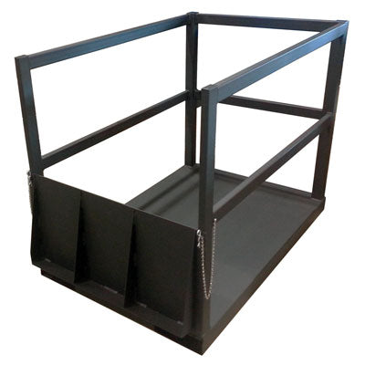 14-Gas Cylinder Forklift Pallet, Ramp End Load, steel - Gas Cylinder Storage