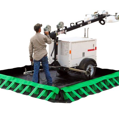 Compact Containment Berm 10x50', black, 3740 gallon capacity - Spill Containment Berms