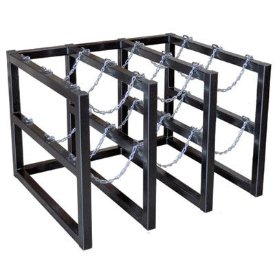 9-Tank Gas Cylinder Rack, 3w x 3d, steel - Gas Cylinder Storage