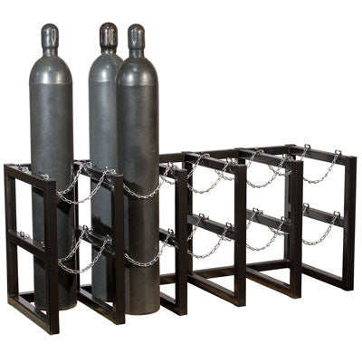 10-Tank Gas Cylinder Rack, 5w x 2d, steel - Gas Cylinder Storage