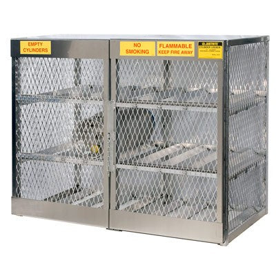 Storage Locker Cabinet, 12 Horizontal LPG Cylinders, aluminum, 8 gal capacity