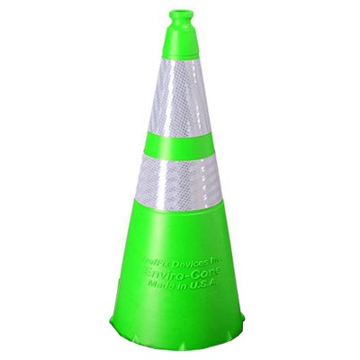 28" Traffic Cone Stem, Green Polyethylene - Traffic Safety Supplies