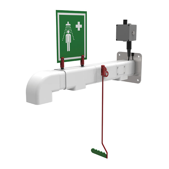 Freeze Protected Wall Mount Drench Shower, Galvanized Pipe, 240V - manufacturer product image 1