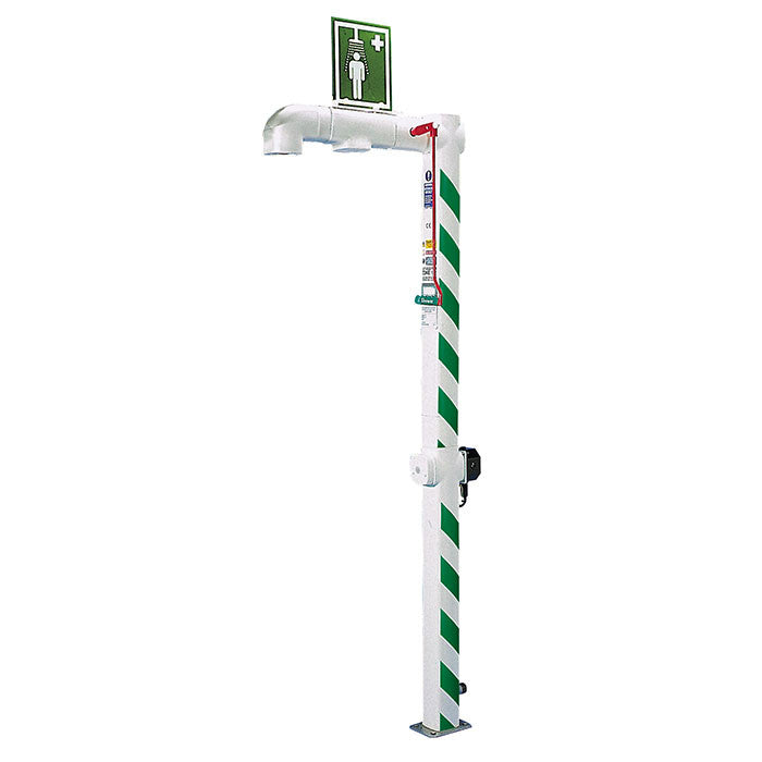 Freeze Protected Floor Mount Drench Shower, Galvanized Pipe, 120V - manufacturer product image 1