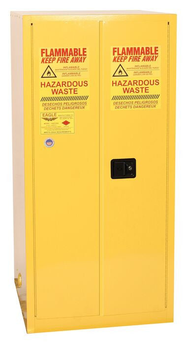 55-Gal Yellow Safety Cabinet w/ rollers, 1 Vertical Drum, Manual Close - manufacturer product image 1