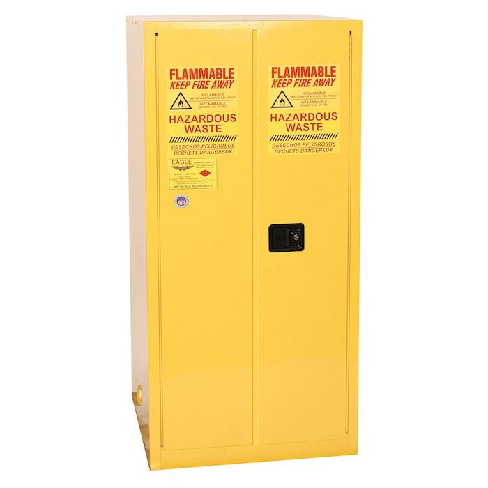 55-Gal Yellow Safety Cabinet w/ rollers, Vertical Drum, Self-Closing - manufacturer product image 1