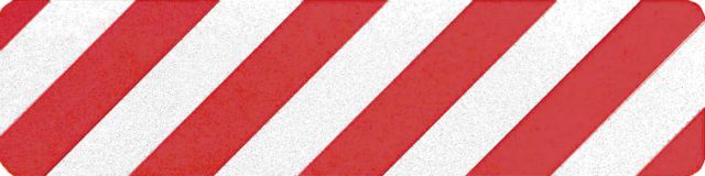 6-In Red/White Hazard Non-Slip Tread, SINGLE TREAD - Safety Products