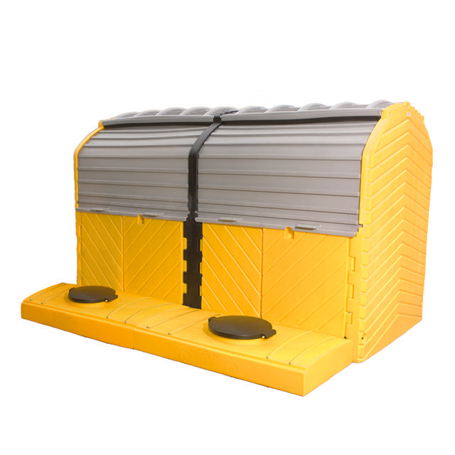 IBC Outdoor Modular Spill Pallet, 2-Tote Model, Polyethylene - Spill Containment