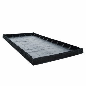 One-Piece L-Bracket Instant Berm 12x25' 2244-Gal. Sump, black, 36 mil, 30 ounce capacity - Spill Containment Berms