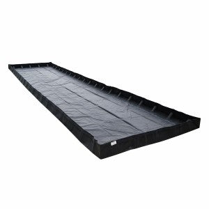 One-Piece L-Bracket Instant Berm 12x50' 4488-Gal. Sump, black, 36 mil, 30 ounce capacity - Spill Containment Berms