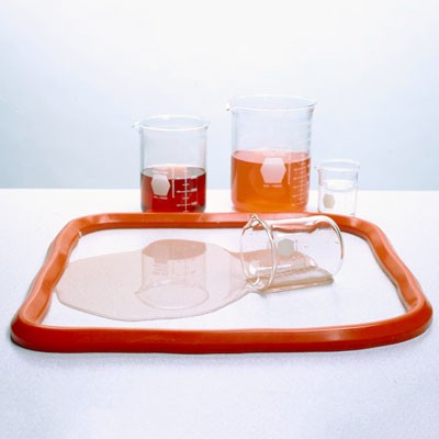 Lab Spill Containment Dike Tabletop, Orange - Spill Containment Trays