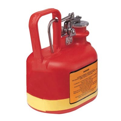 1/2-Gal Poly Laboratory Container - NO Funnel, Red - Safety Cans