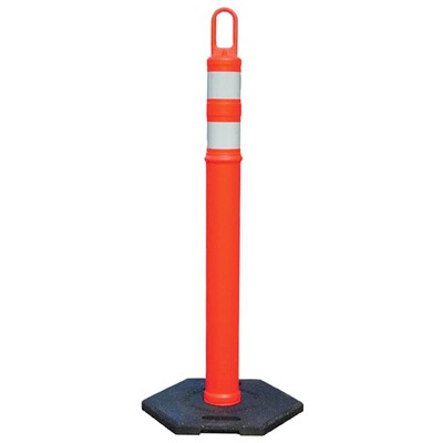 42" Loop Handle Delineator Tube w/8lb Base, polyethylene - Traffic Safety Supplies