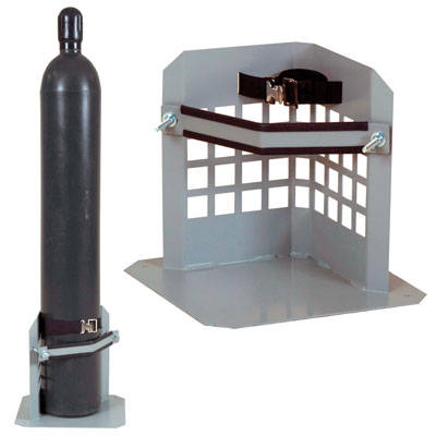 Low Profile Single Gas Cylinder Stand, steel - Gas Cylinder Storage