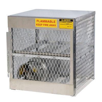 Storage Locker Cabinet, 4 Horizontal LPG Cylinders, aluminum, 8 gal capacity