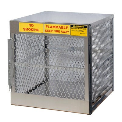 Storage Locker Cabinet, 4 Vertical LPG Cylinders, aluminum, 8 gal capacity