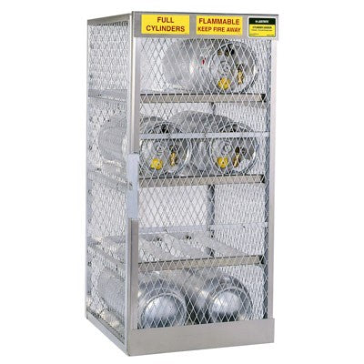 Storage Locker Cabinet, 8 Horizontal LPG Cylinders, aluminum