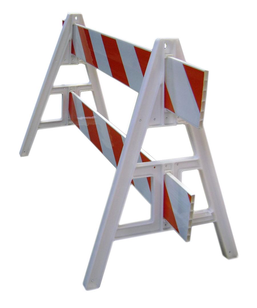A-Frame Barricade Leg replacement ballast cover close-up view