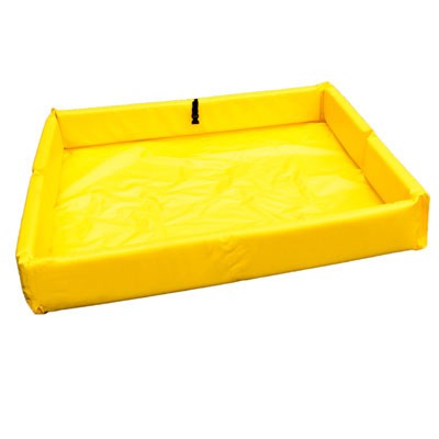 Mini Foam Wall Containment Berm 4x4 Ft, yellow, 18 oz pvc, 18 oz capacity - Spill Containment Berms