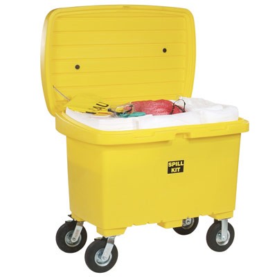 Emergency Response Mobile Spill Kit Cart, Oil, 8in. wheels - Spill Kits