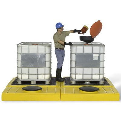 IBC Indoor Modular Spill Pallet, 2-Tote Model, Polyethylene, No Drain - Spill Containment - Image 2