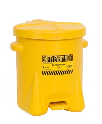 6-Gallon Oily Waste Can, Yellow - Hazardous Waste Containers