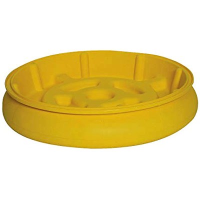 Single Drum Spill Tray No Grate, Yellow, 10-Gal Capacity - Spill Containment Pallets