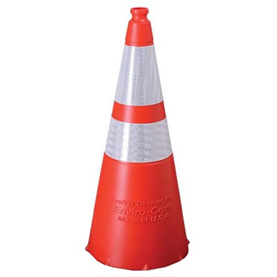 28" Traffic Cone Stem, Orange Polyethylene - Traffic Safety Supplies