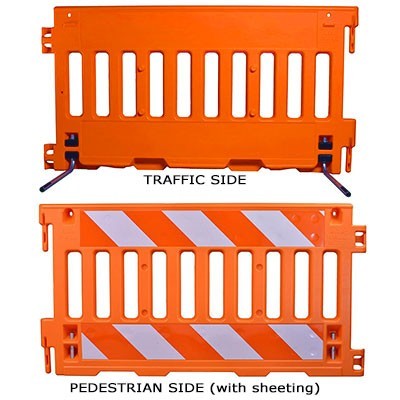 ADA Pedestrian Barricade, Orange, polyethylene - Traffic Safety Supplies