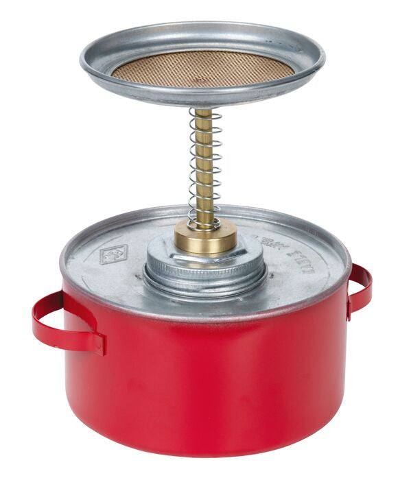 1-Quart Plunger Can, Red Steel. 8.25" Dia. x 8"H - manufacturer product image 1