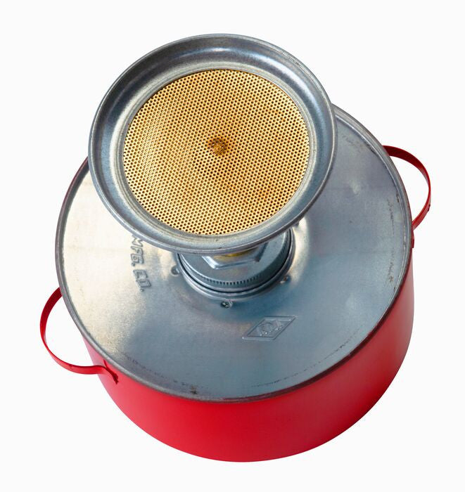 2-Quart Plunger Can, Red Steel. 8" Dia. x 8.5"H - manufacturer product image 2