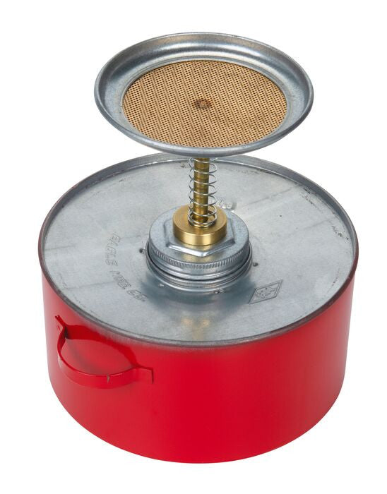 2-Quart Plunger Can, Red Steel. 8" Dia. x 8.5"H - manufacturer product image 3