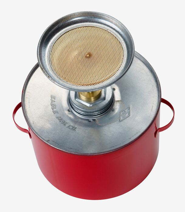 4-Quart Plunger Can, Red Steel. 8" Dia. x 10.75"H - manufacturer product image 2