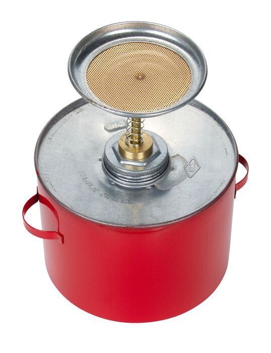 4-Quart Plunger Can, Red Steel. 8" Dia. x 10.75"H - manufacturer product image 3
