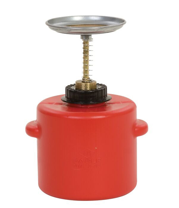 2-Quart Plunger Can, Red Poly. 6.5" Dia. x 11"H - manufacturer product image 1