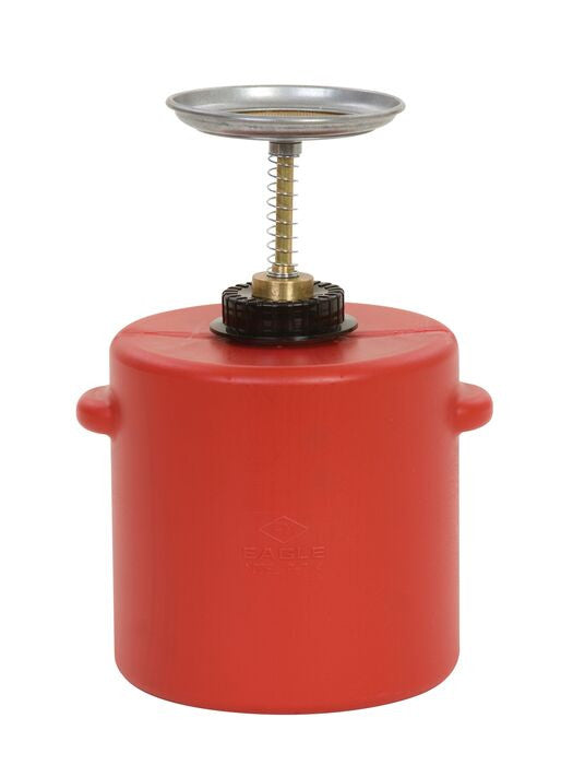 4-Quart Plunger Can, Red Poly. 7.75" Dia. x 13"H - manufacturer product image 1
