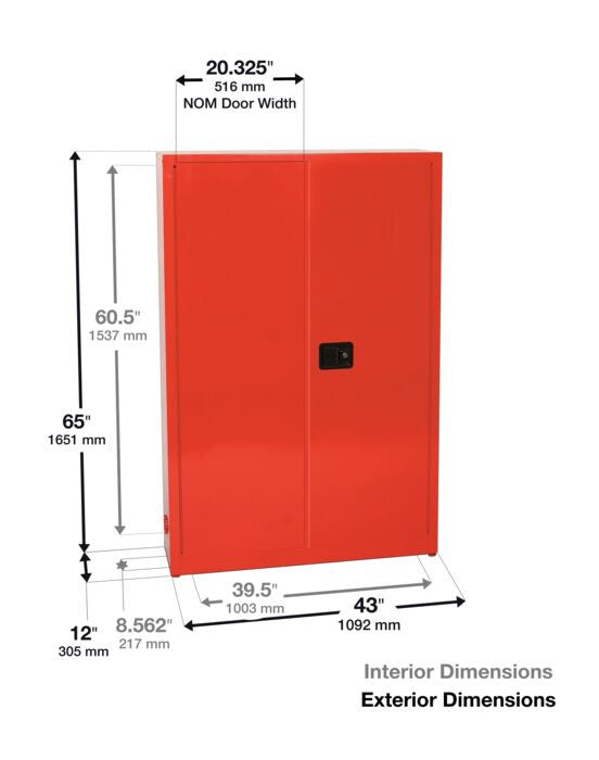 30-Gal Paint & Ink Self-Closing Red Safety Cabinet - manufacturer product image 2