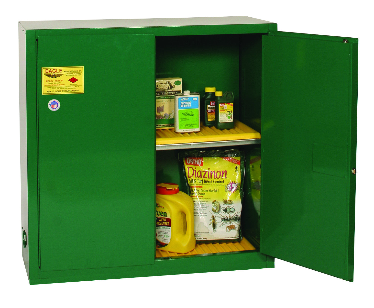 30-Gal Pesticide Green Safety Cabinet, Manual Close - manufacturer product image 2