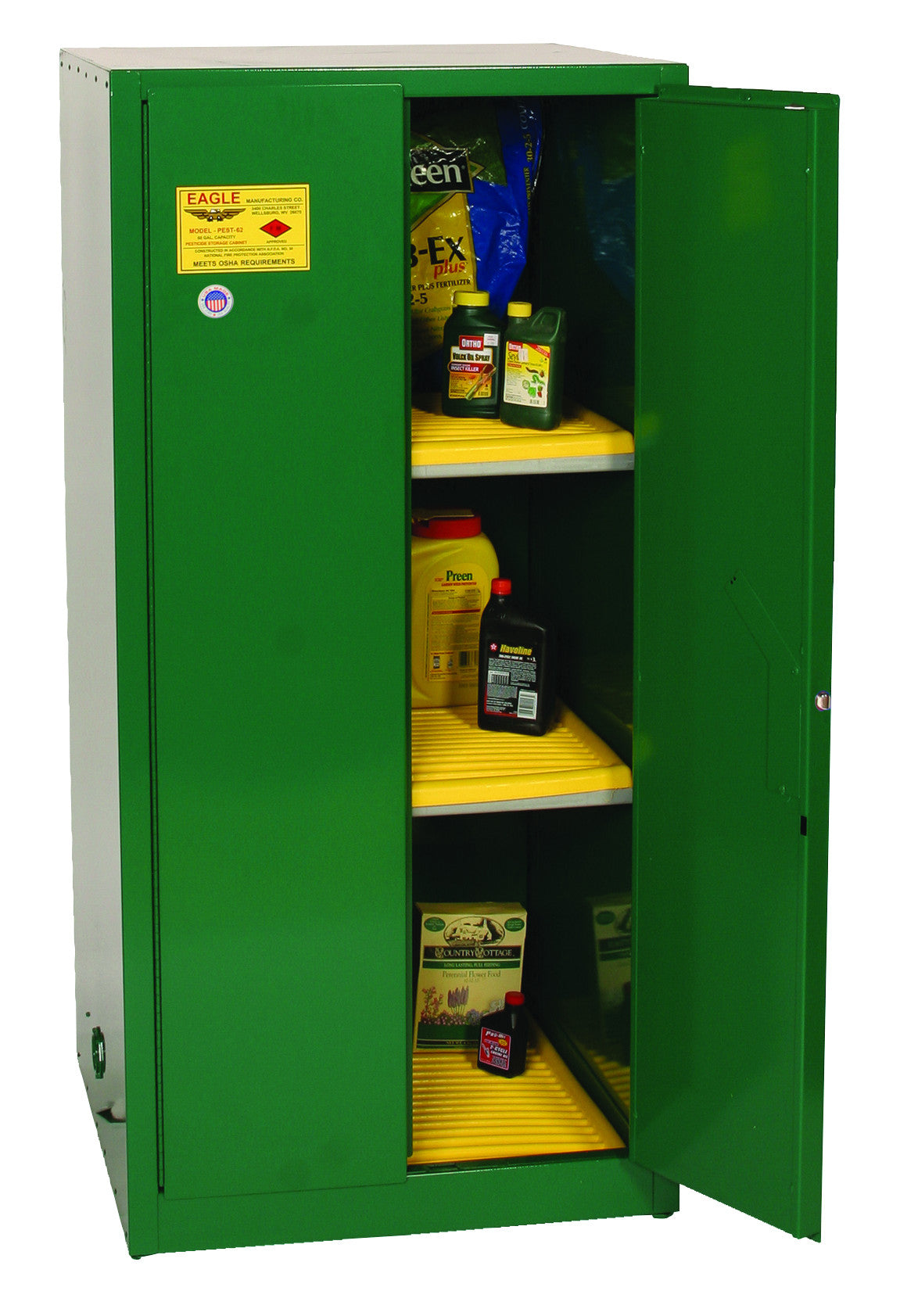 60-Gal Pesticide Green Safety Cabinet, Manual Close - manufacturer product image 2
