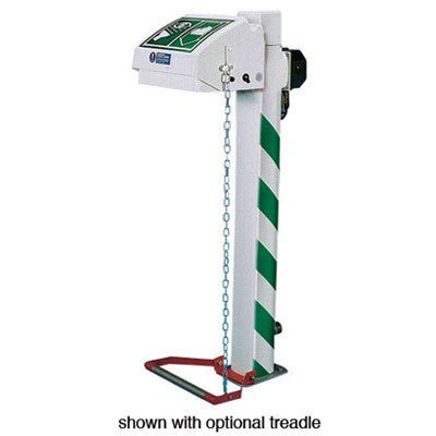 Pedestal Mount Eye Wash - Closed ABS Bowl, 240V Freeze-Protected Stainless Pipe - Emergency Showers & Eyewash