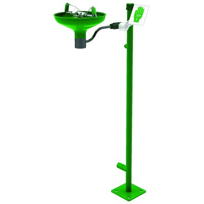 Pedestal Mount Eye Wash - Open Stainless Steel Bowl (Powder-Coated) - Emergency Showers & Eyewash
