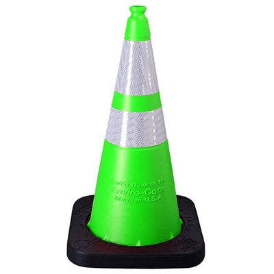 28" Traffic Cone, 7lb, Green Polyethylene - Traffic Safety Supplies
