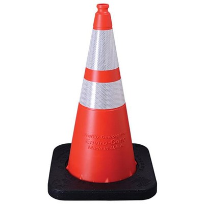 28" Traffic Cone, 7lb, Orange Polyethylene - Traffic Safety Supplies
