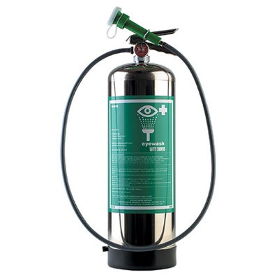 Portable Eye Wash 2.9-Gal. Pressurized, stainless steel - Emergency Showers & Eyewash